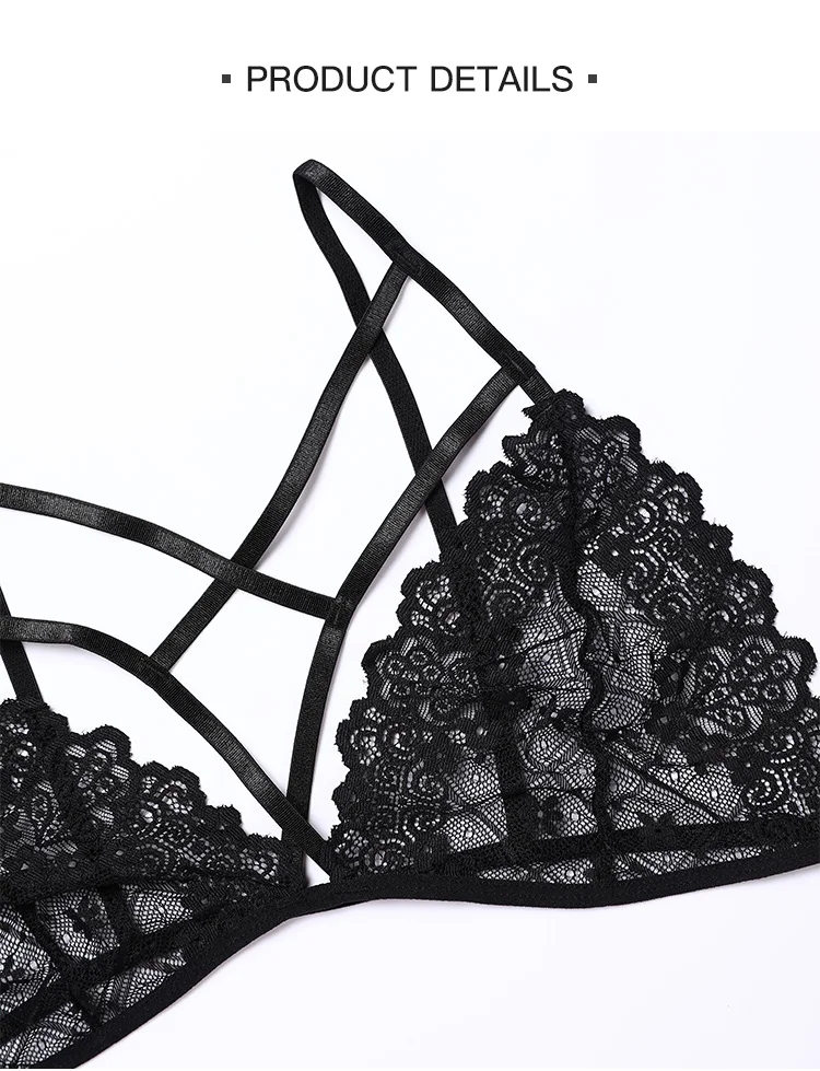 Sharicca vente en gros voir à travers les filles chaudes Bralette évider ensemble de soutien-gorge femmes sous-vêtements Sexy avec dentelle Lingerie Sexy_voghion.com