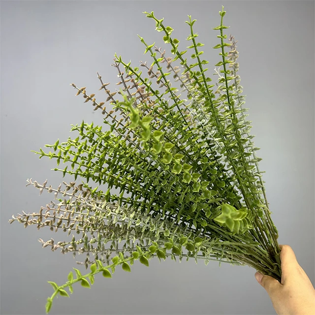 Realistic Eucalyptus Leaves Artificial Plastic Eucalyptus Plant Leaves for Restaurant Shop DIY Decor Eucalyptus Branch Indoor