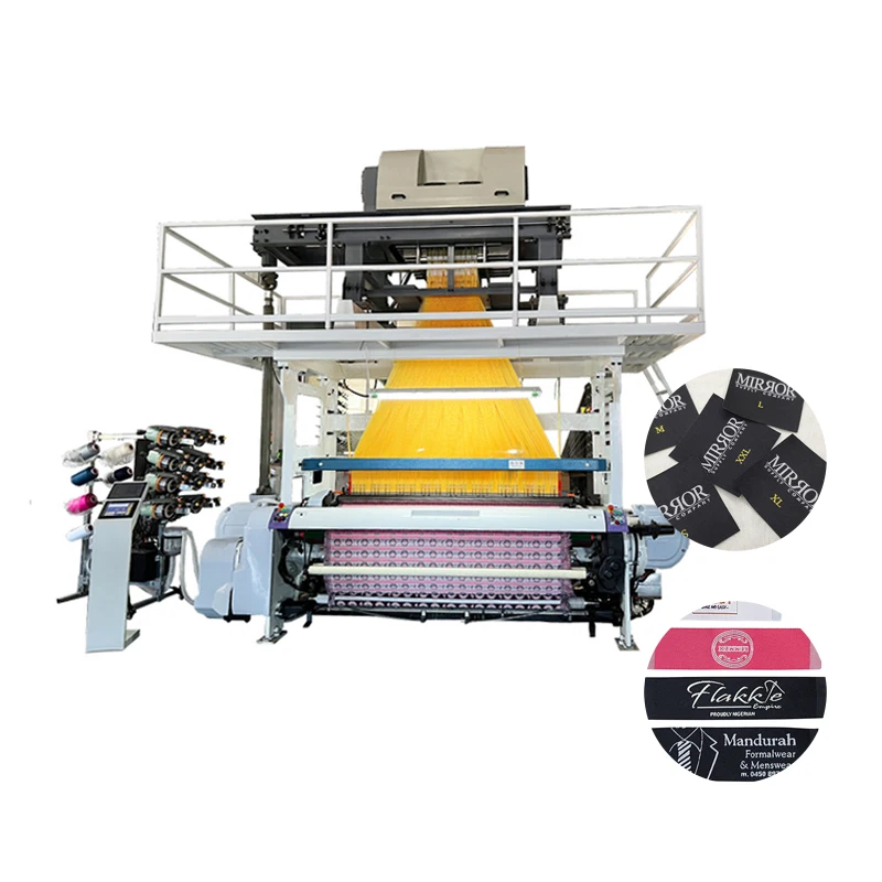 Goodfore Mini Price China Sevit Ironing Shirt Cloth Label Damask Weaving Cloth Woven Labelling Machine