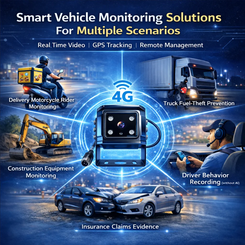 product 4g vehicle camera gps tracking mobile dvr dash camera real time video remote monitoring truck delivery fleet camera system-13