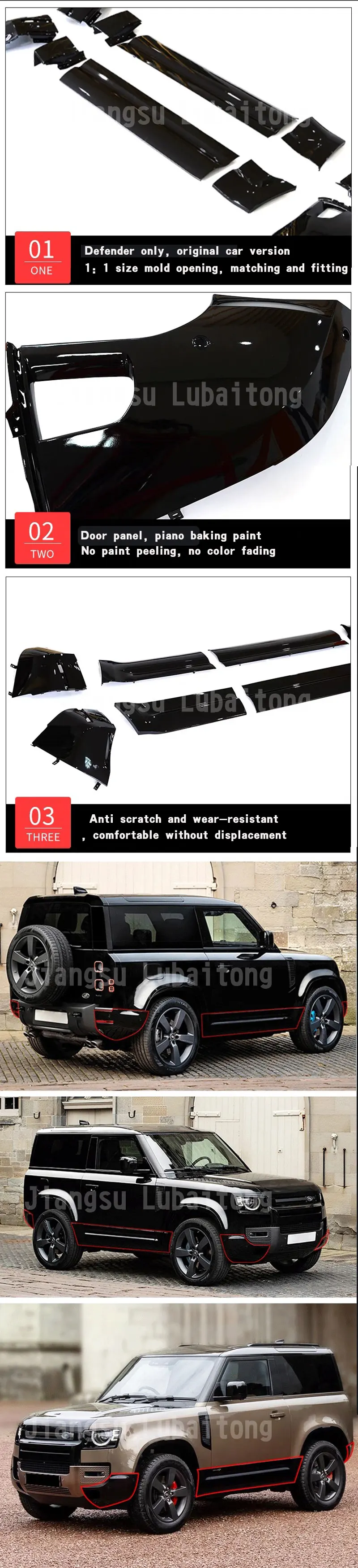 Auto Parts Gloss Black Side Skirts Body Kit Door Panel Corner Wheel ...