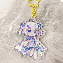 Manufacturers Kawaii Custom Printed Hologram Holographic Glitter Anime Transparent Clear Epoxy Acrylic Keychain Charm