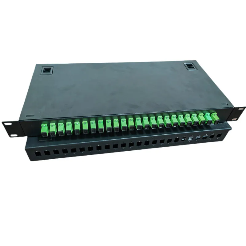 Fixed Simplex SC UPC 1U 24 Ports Fiber Optic Patch Panel 19 Inch Standard Installation for ODF Network Cabinet