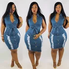 Popular Street Trend Women's Jeans Skirt Plus Size Stretchy Skinny Sexy Blue Summer Lady Sexy Denim Ladies Jeans Dresses For Wom