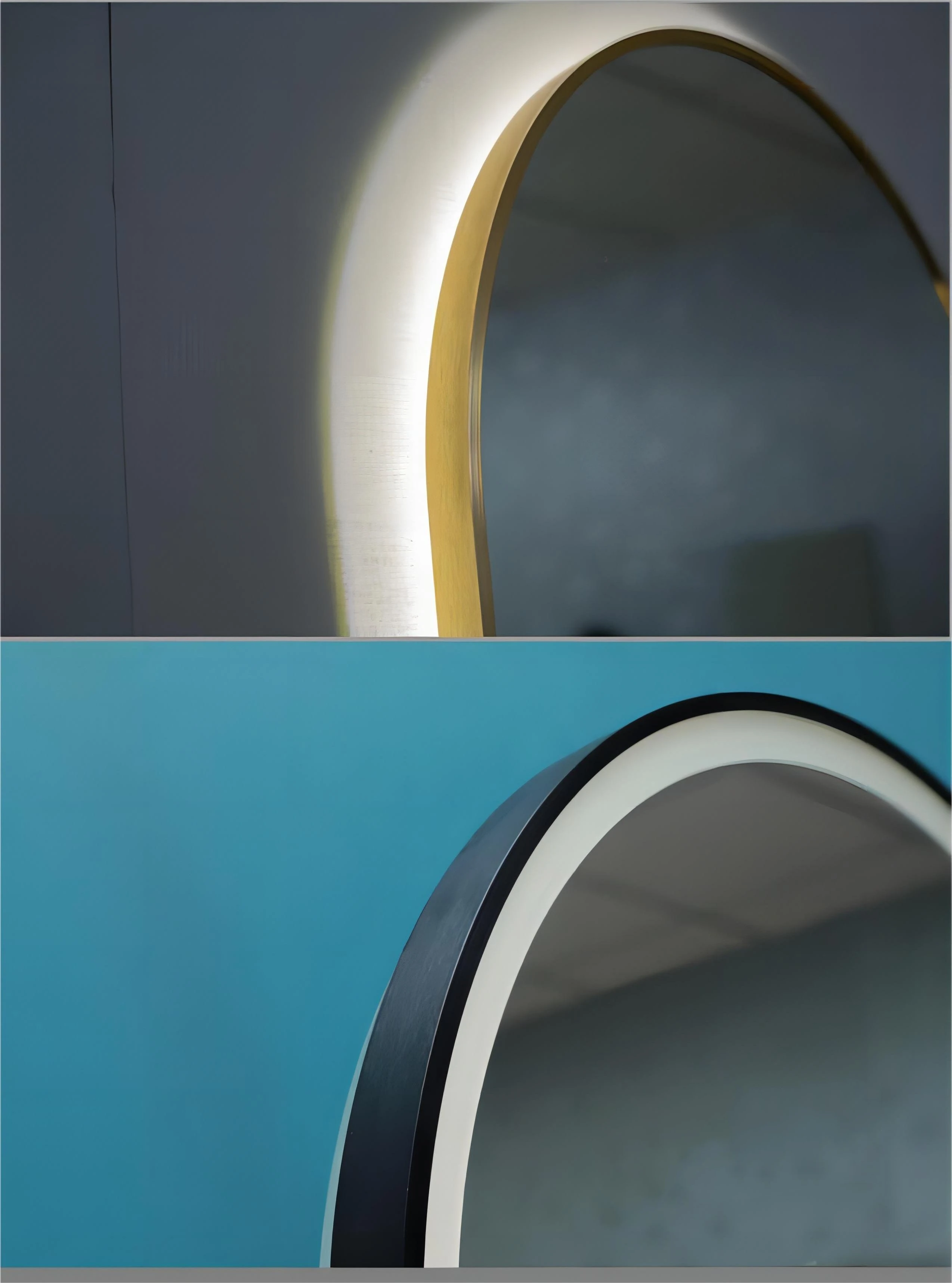 product battery led light bathroom mirror aluminum alloy frame apartment hotel project smart vanity mirror with bluetooth-7