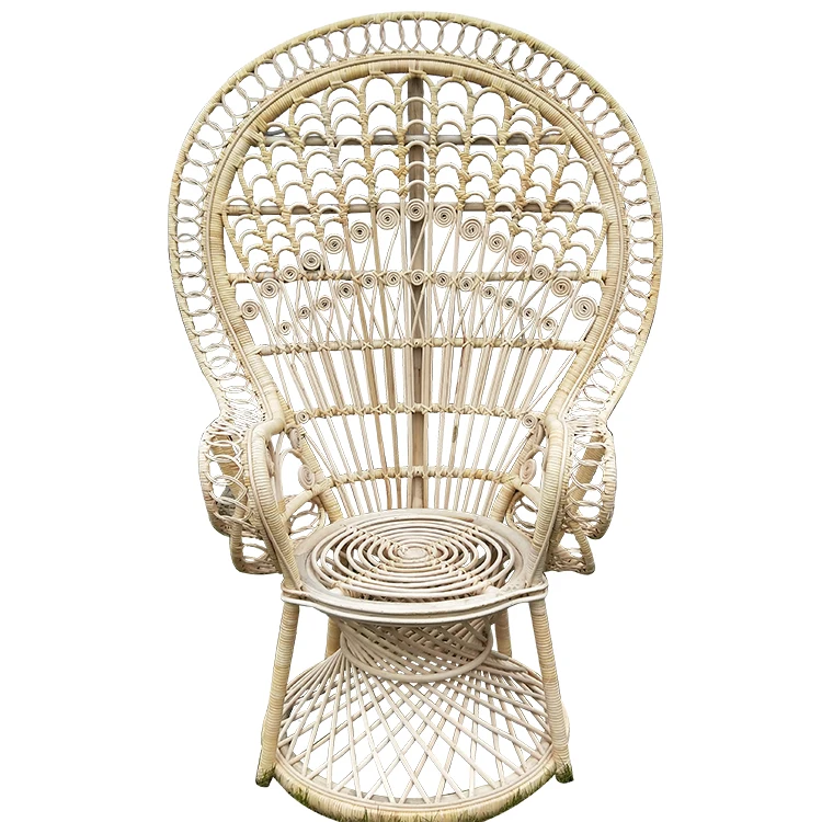 natural peacock wicker chair wedding wicker chair indoor leisure