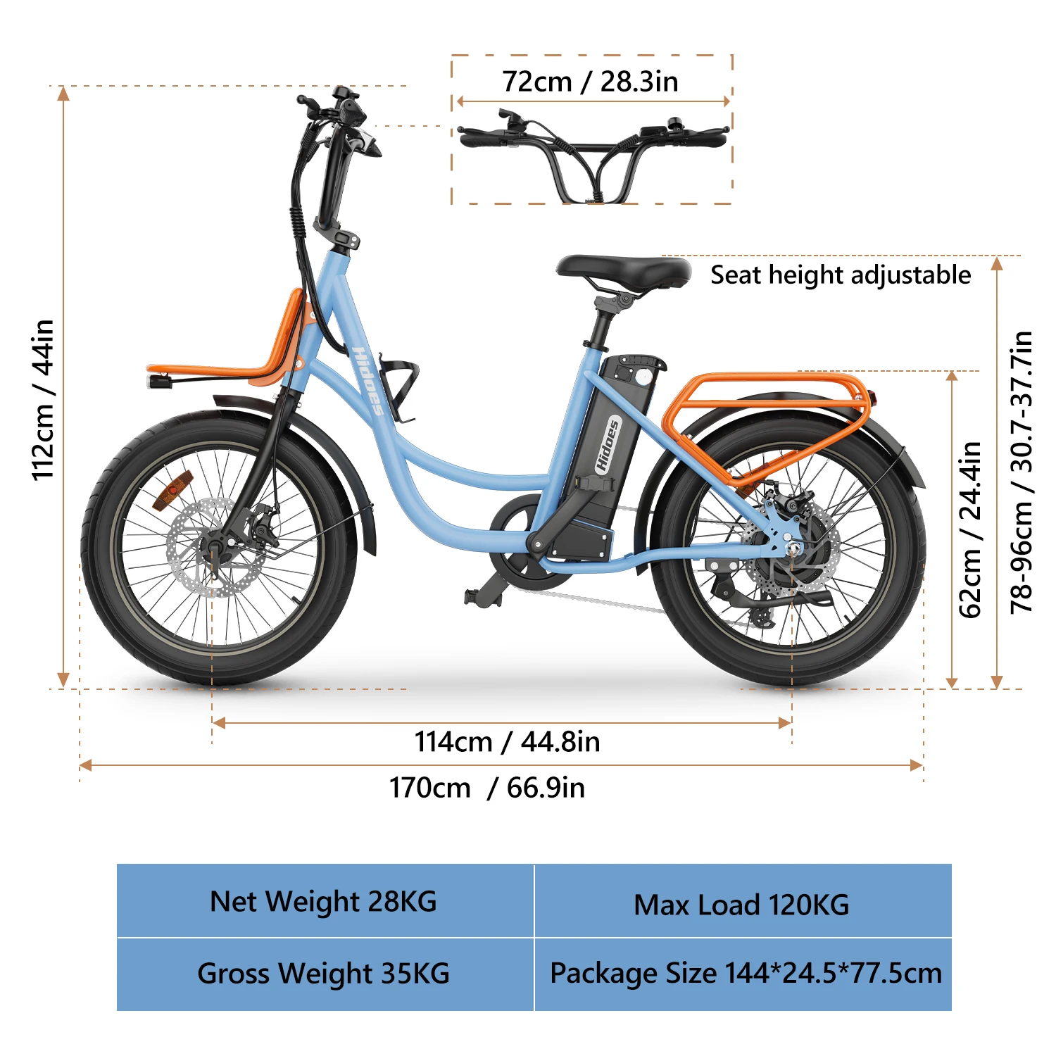 Perfection Electric City Bike with 250W Motor and 36V 13Ah Battery - 2025 Model (Hidoes C6) United Kingdom and European Union Warehouse - Image 5