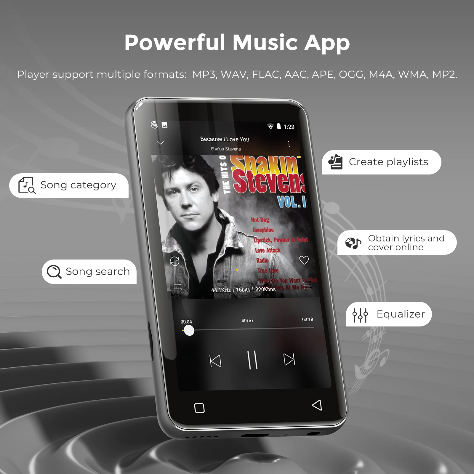 Android 4\" Car MP4 Player with FM Radio Ebook Reader HD Video Playback 1TB Expandable Storage Music Download Capabilities