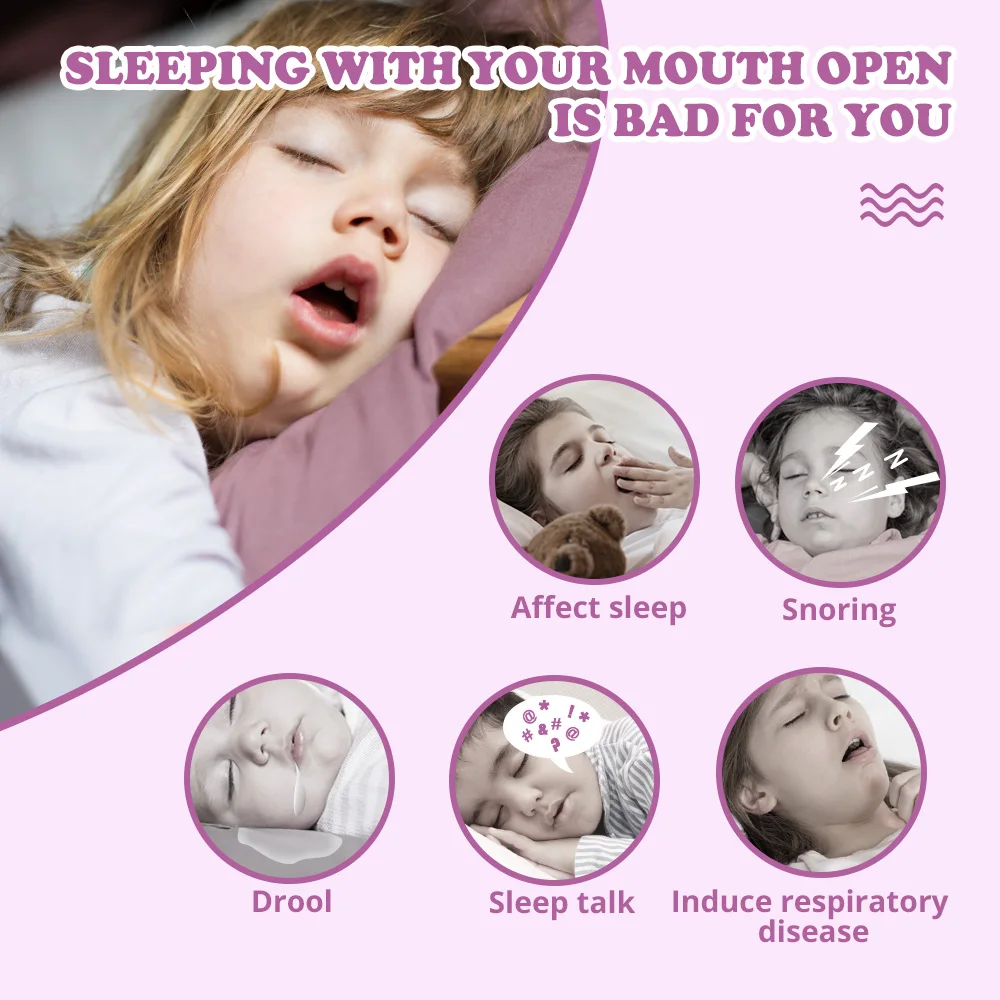 30pcs Children Sleep Mouth Closure Tape Stop Snoring Stickers Sleeping