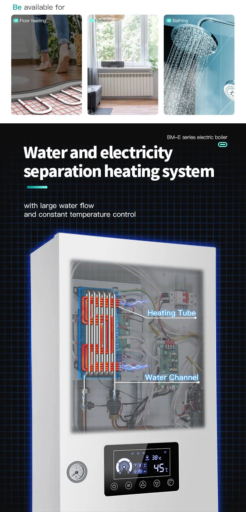 Home Appliance Electric Combi Boiler For Central Heating And Hot Water