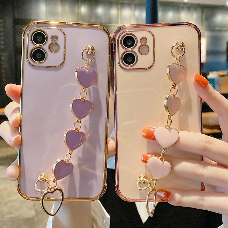 Fashion Pattern Double Clip Strap with Wrist Strap Phone Cover Case for  iPhone 14 13 12 11 Pro Max Luxury,lv,eywd,gs,for iPhone 11 pro : :  Electronics