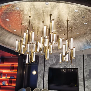 High-End Custom Modern LED Chandelier Indoor Decorative Metal Glass Pendant for Home Hotel Oval Middle for Living Dining Room