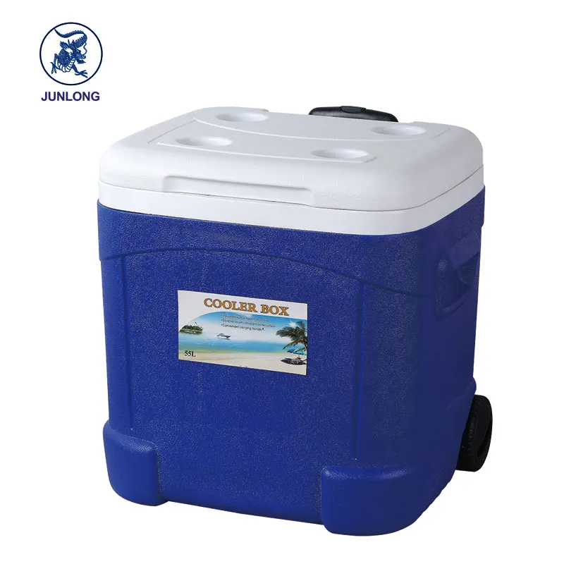 Large Plastic Standing Mobile Portable 55L Ice Coolers Box on Wheels