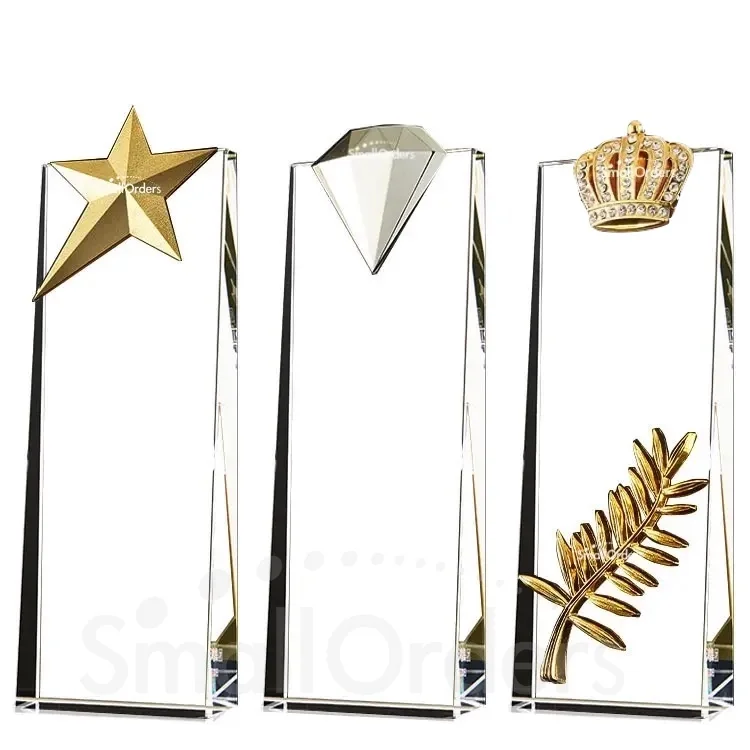 Custom Leaf Grain Crown Blank Crystal trophies Award