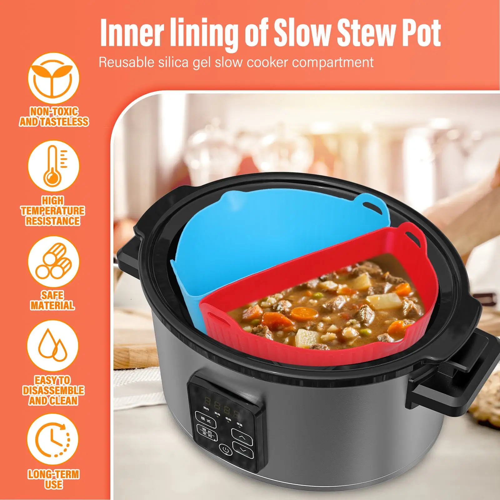 Reusable Silicone Slow Cooker Liners Compatible with Crock-Pot - China  Silicone Crockpot Liner and Crockpot Liner price