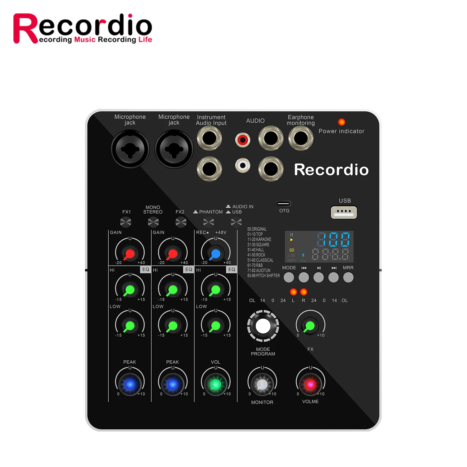 DJミキサー GAX-DP216ミニ2チャンネルオーディオDJミキサーコンソール