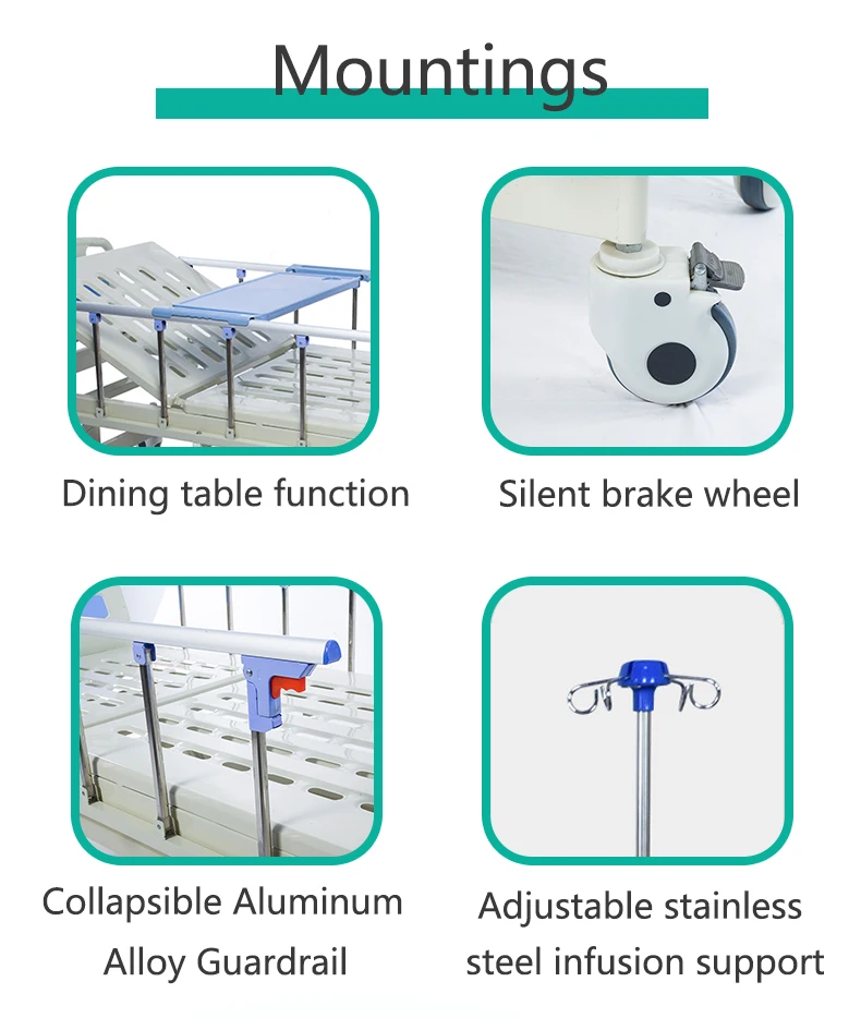 Cheap Price Two Cranks Manual Second Hand Medical Beds For Rent 2 Function Manual Hospital Bed For Patient