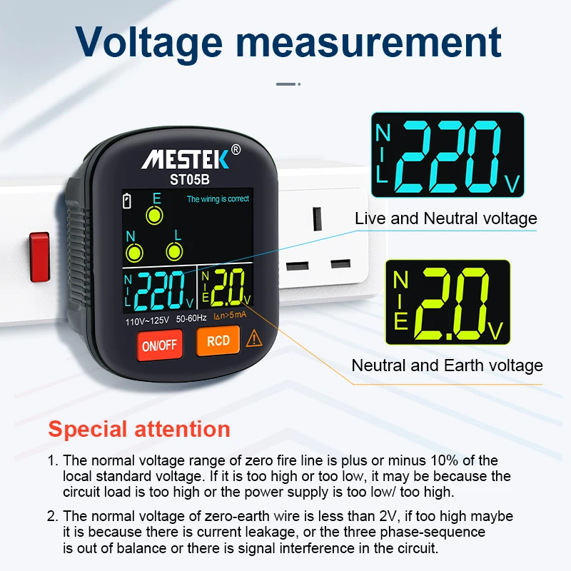 ST05B Socket Standard  US Ground Tester US  Plug Industrial Electric Wall Socket Cheap GFCI RCD Digital Black Socket