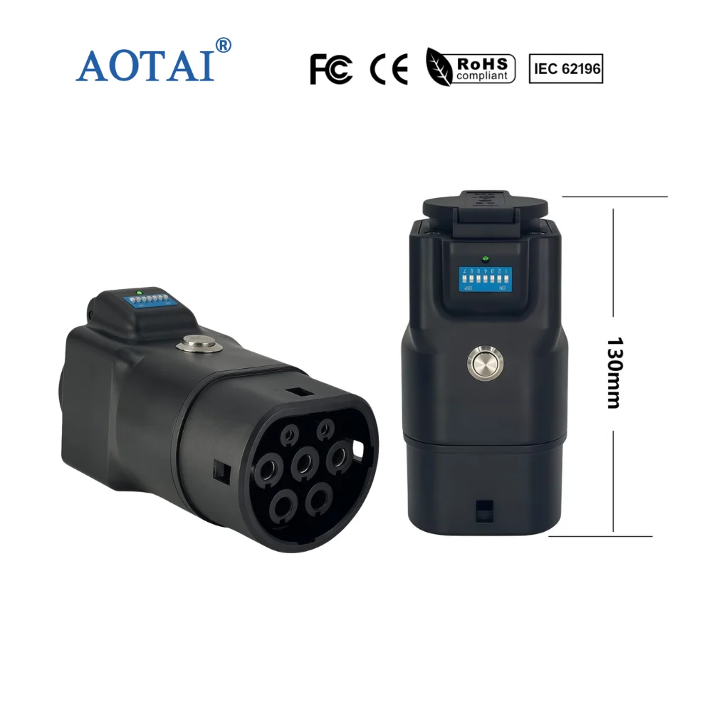 AOTAI Type 2 to Schuko V2L EV Adapter with Plug & Dummy Socket for BYD Xpeng Deepal Chery Zeekr MG KIA GAC