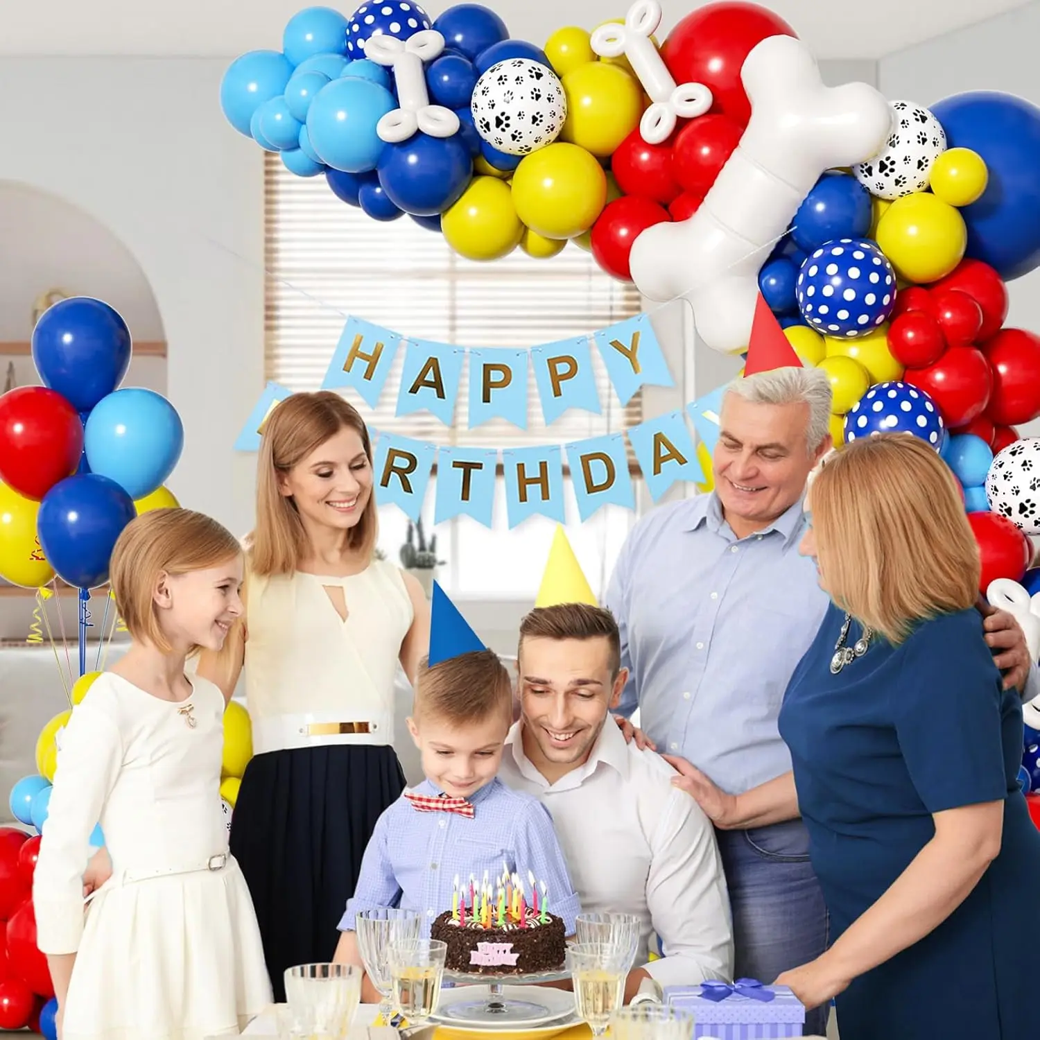 product 152pcs paw print balloons garland arch kit dog bone foil balloon for baby shower-2