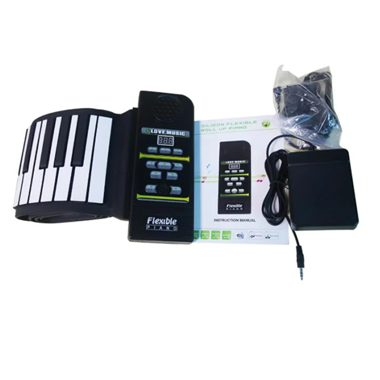 Высококачественный музыкальный портативный инструмент для начинающих силиконовый ручной рулон 88 клавиш клавиатура