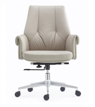 Comfortable Luxury Office Chair Leather Furniture With Aluminum Alloy Foot