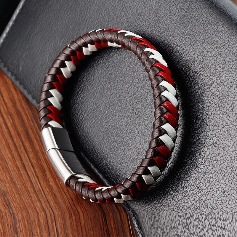 Personalized Vintage Summer Silver Magnet Fabric Cuff Bracelet