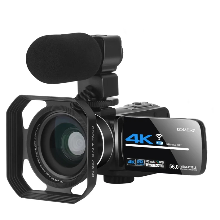 KOMERY 4K Camcorder with 18X Zoom, Wifi, and Microphone - Ideal