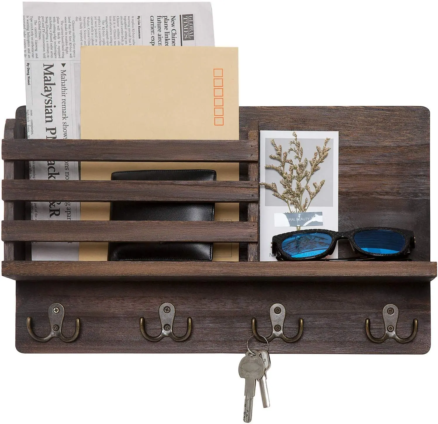 entryway key and mail holder