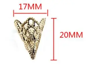 Wholesale DIY Jewelry Making Supplies Custom Cone Shape Iron Bead Cap Metal Flower Trumpet End Caps