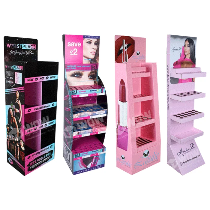 Store Retail Point of Sale Cardboard Corrugated Advertising Lipstick Cosmetic Display Stand