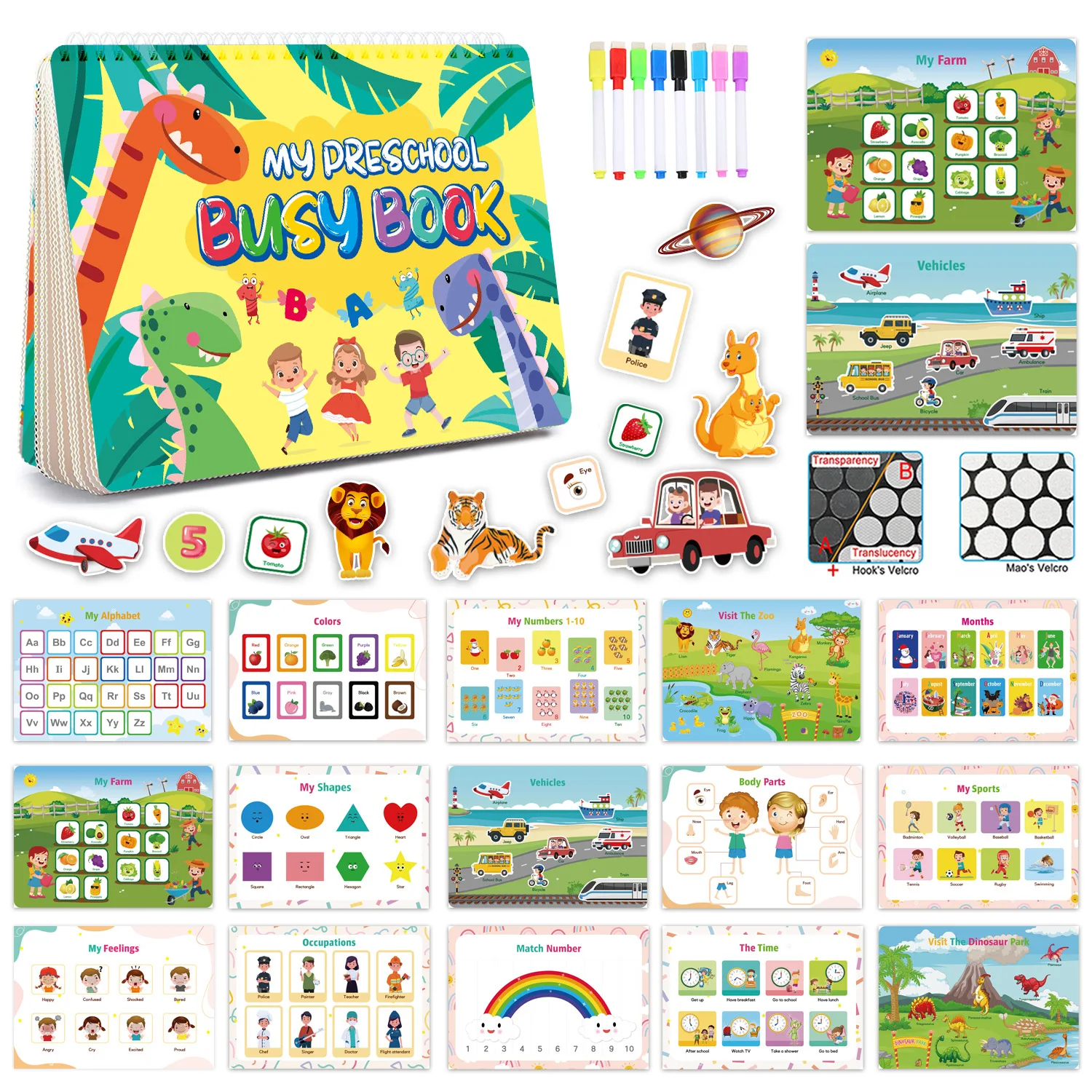 Busy Book for Toddlers Books for 2 3 4 Years Old Pre-shool Kindergarten Learning Activities Toddler Learning Education Toys