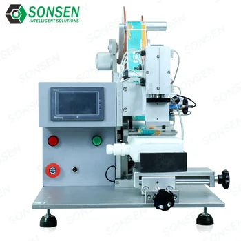 Small Desktop Flat Labeling Semi-Automatic Machine for Curved Bottles, Self-Adhesive Label Multifunctional Sticker Machinery