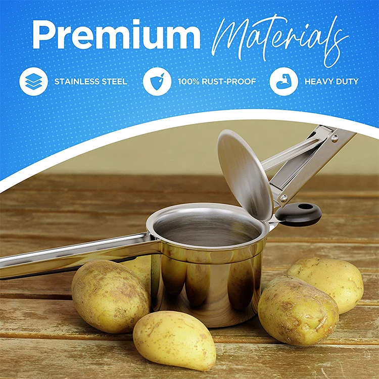 Stainless Steel Handle Potato Masher & Ricer Mash Potatoes Vegetables  Tool