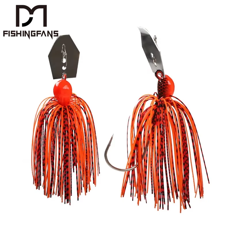 FISHINGFANS 10g 14g Chatterbait Lure Bladed Jig Buzz Bait Fish Head Chatter  Bait Silicone Skirting Lures Bass Jigs Spinnerbait