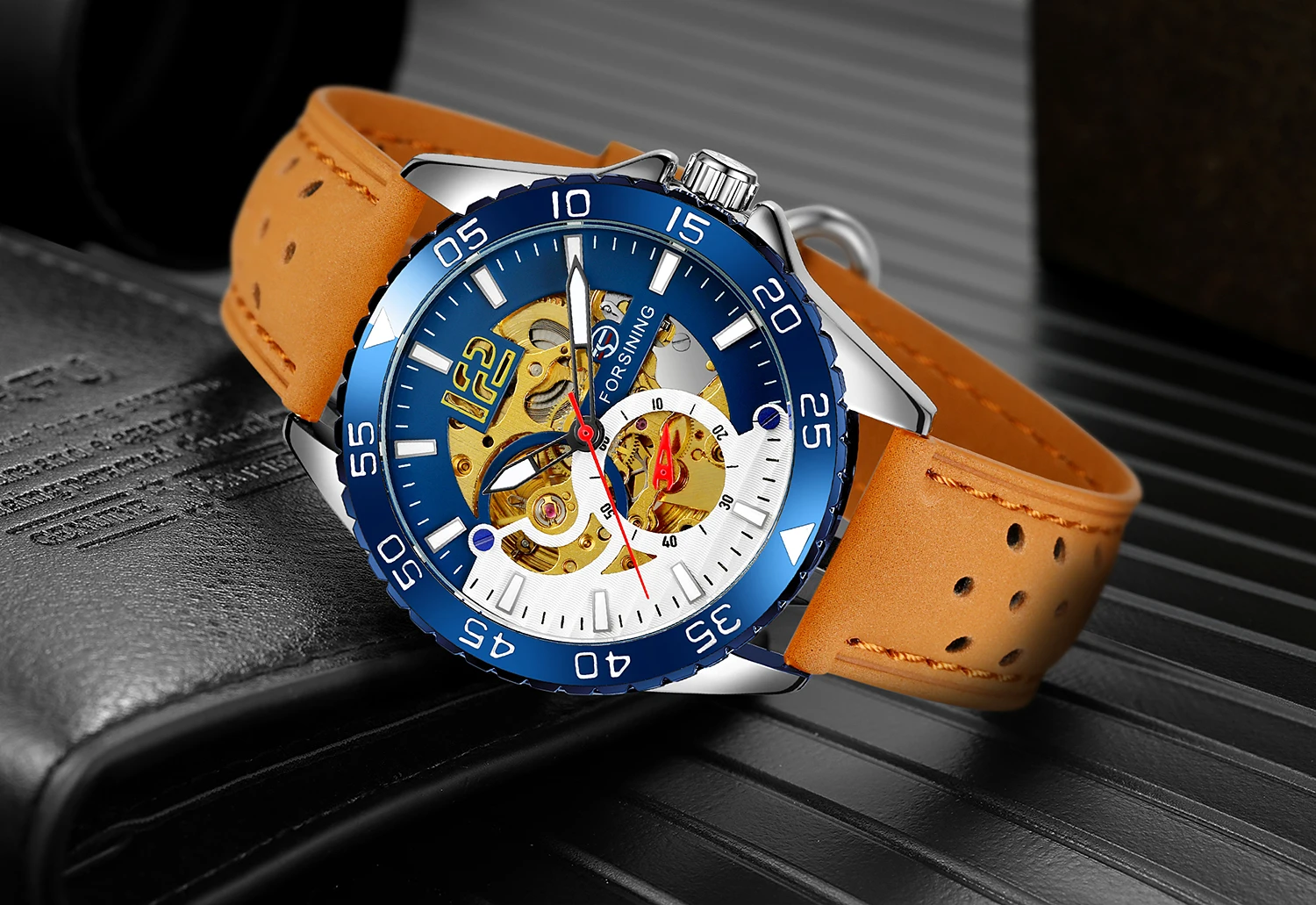 Forsining Factory Design Ceasuri Fast Shipping Boy Gift Decoration Automatic Watches Mens Luxury Mechanical Skeleton Wrist Watch