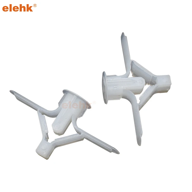 Plastic Anchor Bolt Butterfly 6mm Wall Plug For Fixed Screw Extruded