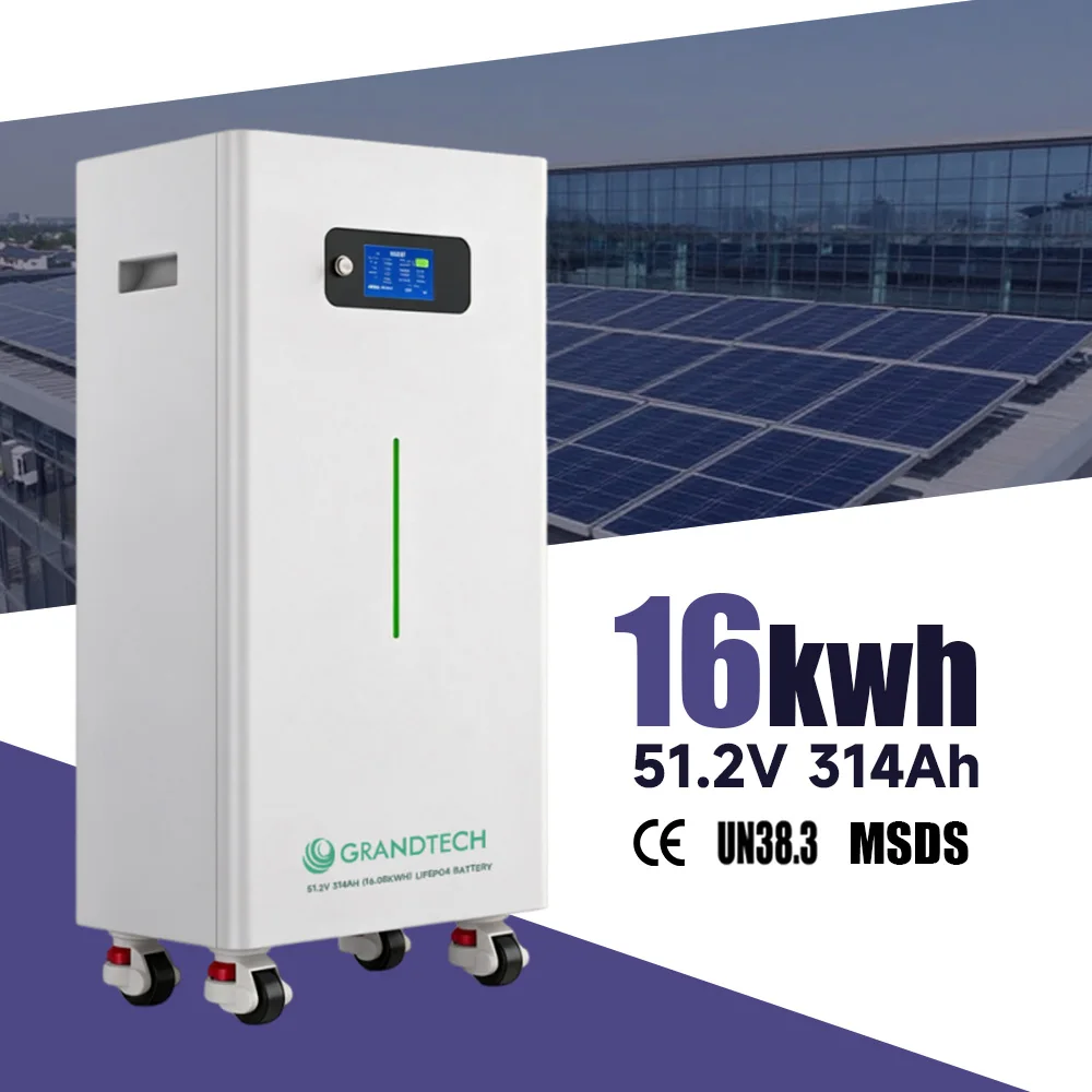 51.2V 314Ah LiFePO4 Solar Battery 16kWh Home Energy Storage System 15kW Lithium Iron Power Wall 6500 Cycles