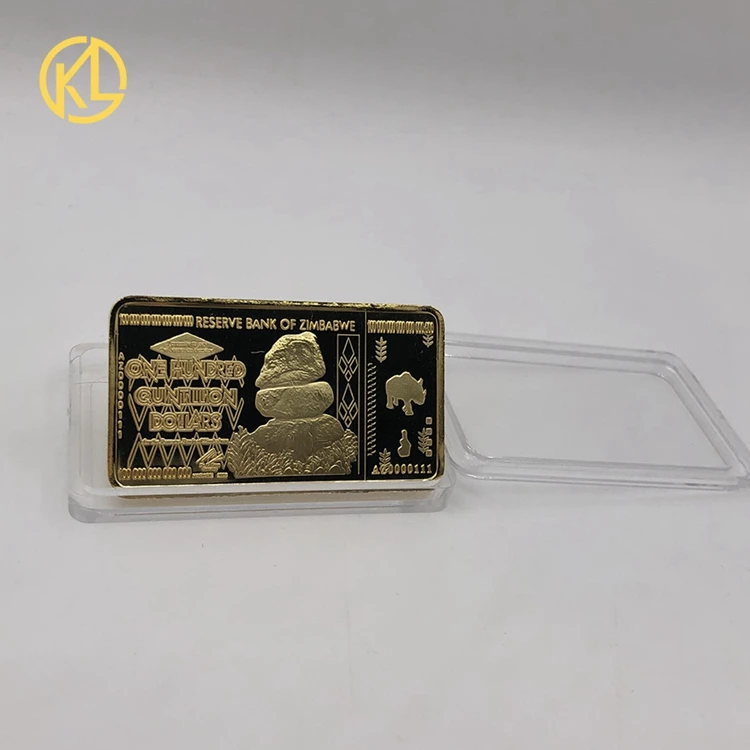 Free Fedex Shipping - 270pcs Gold Plated Zimbabwe Ingots