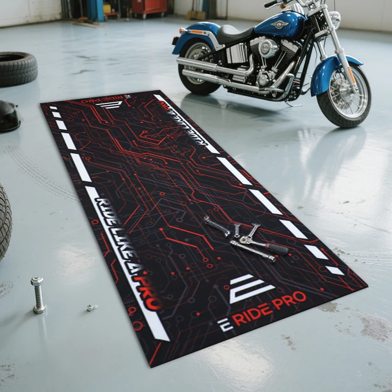 Personalized Garage Floor Mat Non Slip Nylon Motorcycle Paddock Mats for Showrooms Racing Pit Mat Car