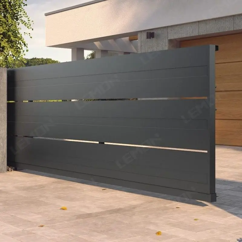 American Smart Simple Metal Automatic Exterior Waterproof Sliding Electric Front Aluminum Gates for Villas and Houses