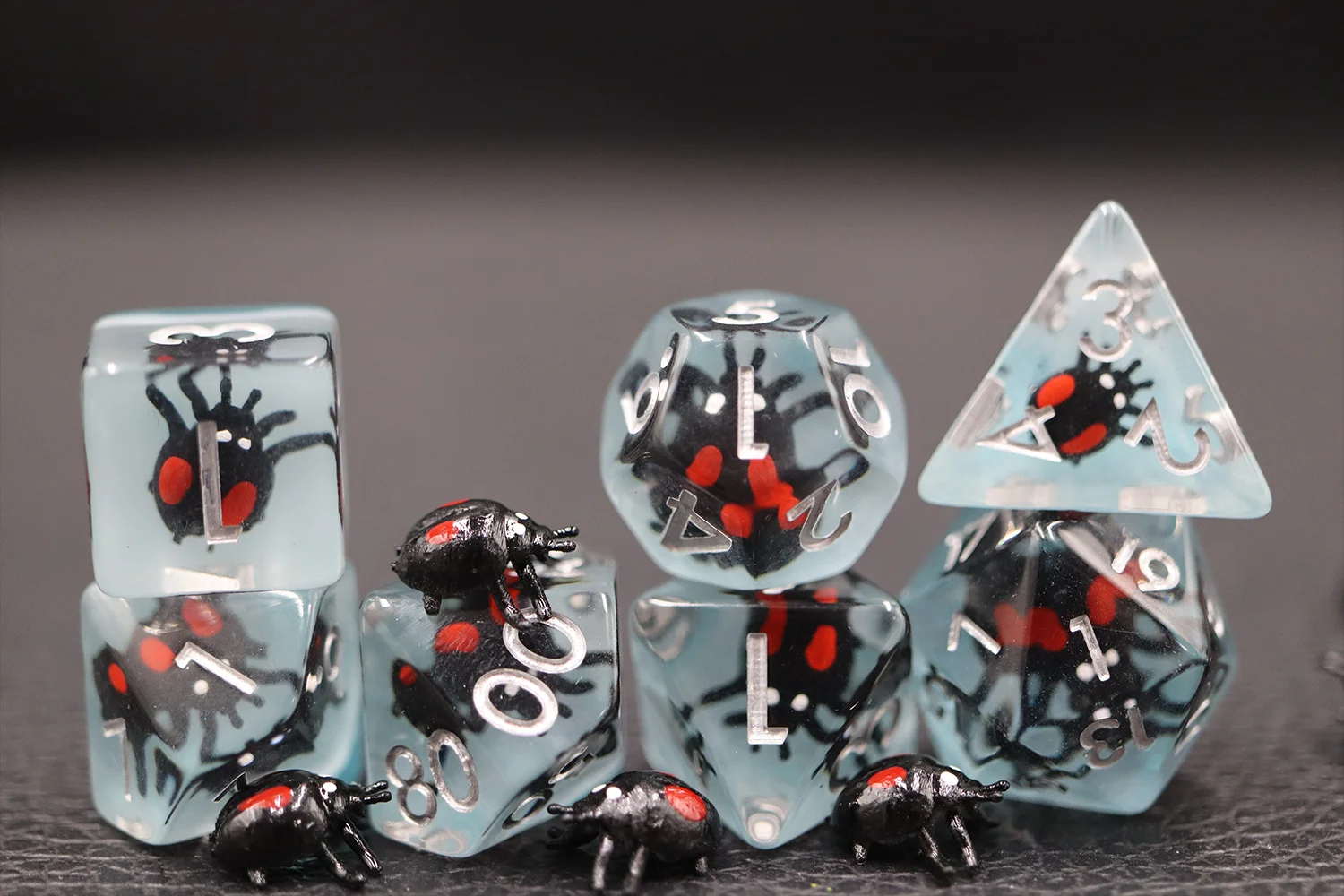 BEETLE Polyhedral Travel Dice Game Set Bulk Wholesale Plastic Resin DND Board Dice for On-The-Go Adventures supplier