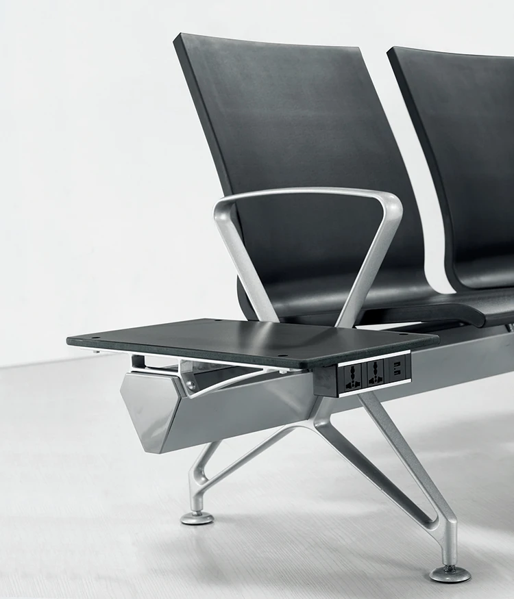 Modern Public Area Waiting Chair Pu Waiting Seat With Side Table Airport Waiting Chairs for 2 3 4 5 Seats