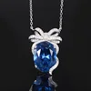 Blue pointed crystal pendant with chain