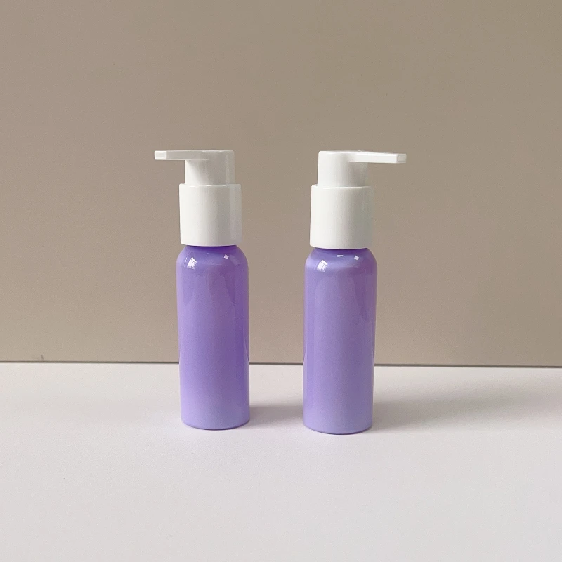 Custom 50ml Plastic PET Fancy Travel Size Portable Colorful Skincare Cosmetic Lotion Bottle With Pump