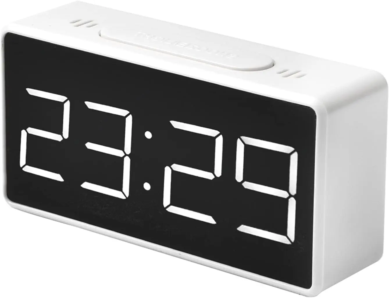Wholesaler Simple Table Big LED Alarm Clock Snooze Led Mirror Bedside Clock Desktop Temperature Clock