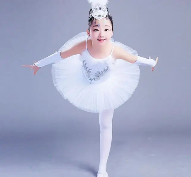 Abito Balletto Lago Dei Cigni Per Bambina - Tutù Gonna Paillettes Danza