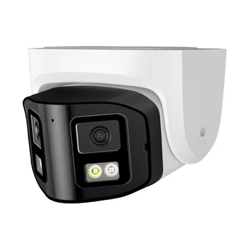 4MP 180 Degree Dual Lens Wide Angle AI PoE IP Camera Full Color PoE Two-Way Audio Outdoor Wide View Panoramic CCTV Dome Camera