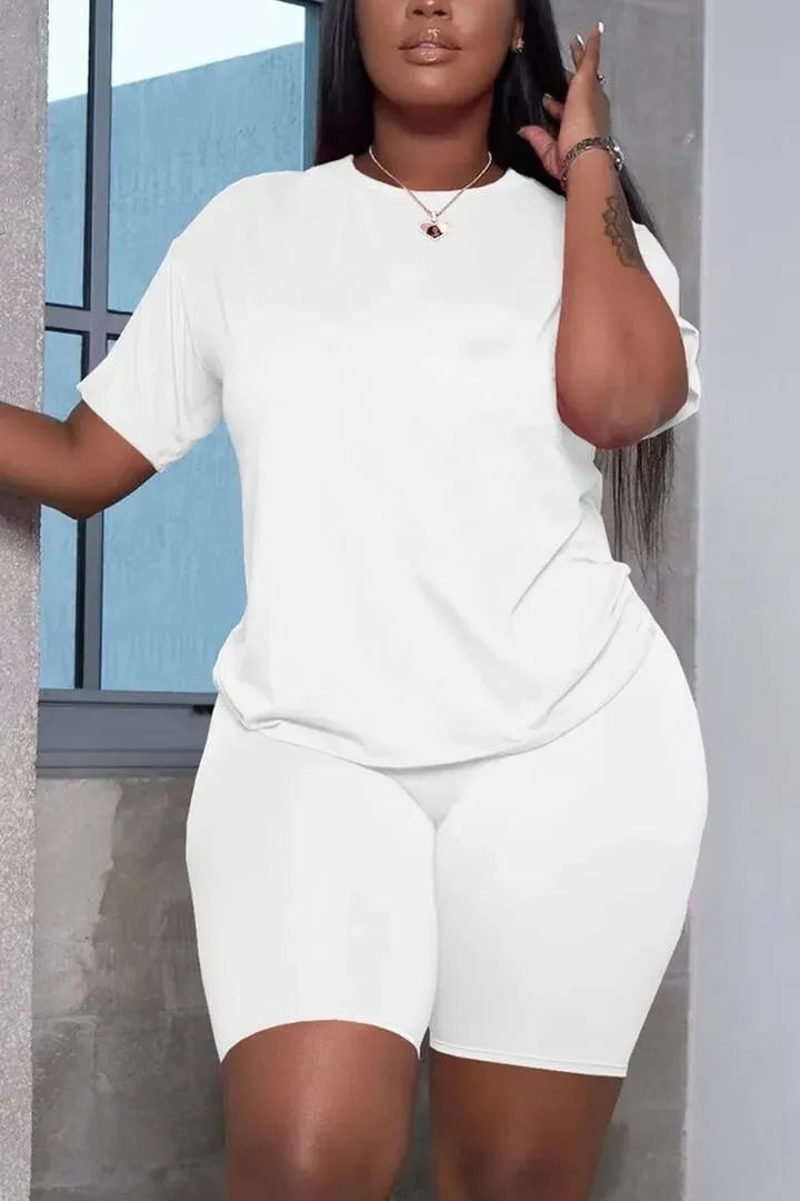 Solid  Knit 2 Piece Outfits Summer Sweatsuits Short thumbnail