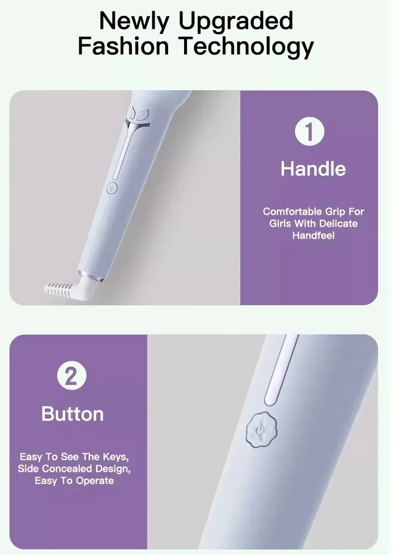 Easy Use 32mm Rotating Curler 30W Fast Heating 50 Million Negative Ion Curling Iron